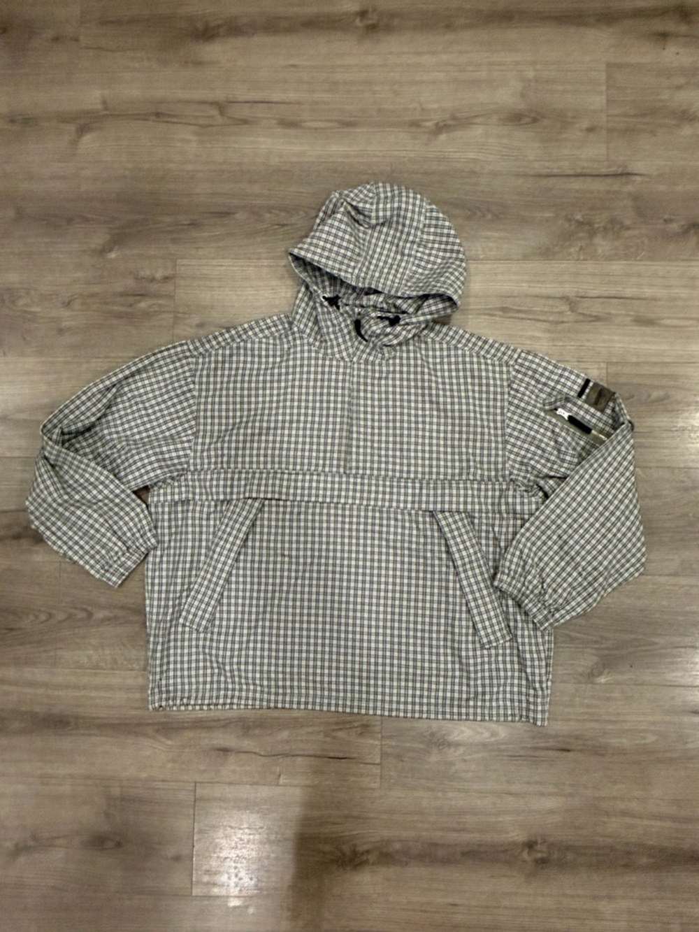 Gap x MadHappy Oversized Plaid Anorak Jacket in Sea Spray Men’s Size Extra Large